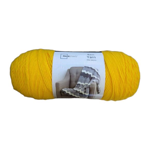 Mainstays Acrylic Yarn Color Gold 397 Yards 7 Oz 4-ply Weight Basic Yarn Yellow - Picture 1 of 4